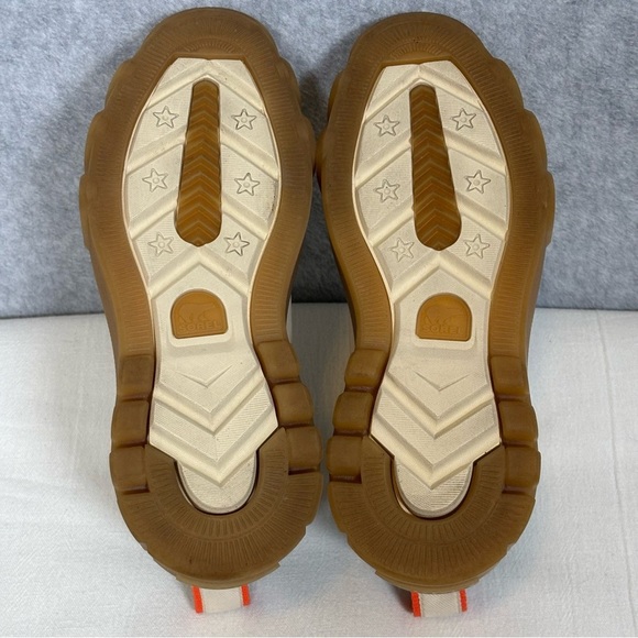 SOREL Caribou X Waterproof Platform Lace Up Sneakers-Cream/Tan-Women Size 6 - Picture 8 of 10